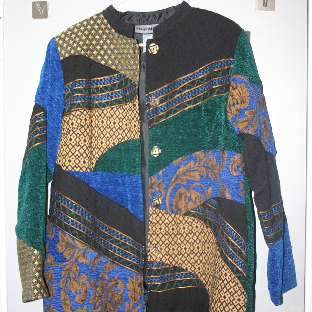 Indigo Moon Multi-Colored Patchwork Tapestry Ladi… - image 8